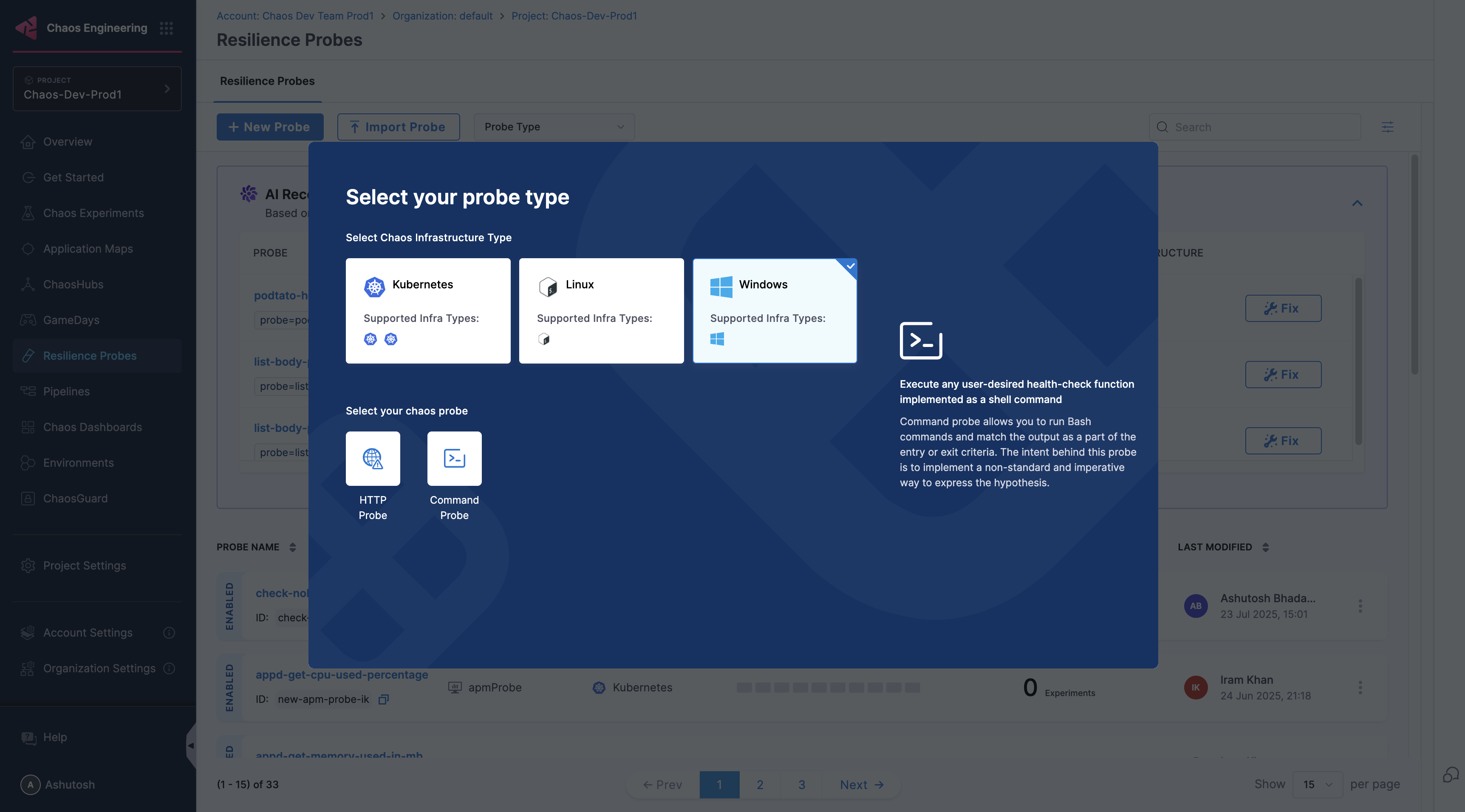 Create Command Probe